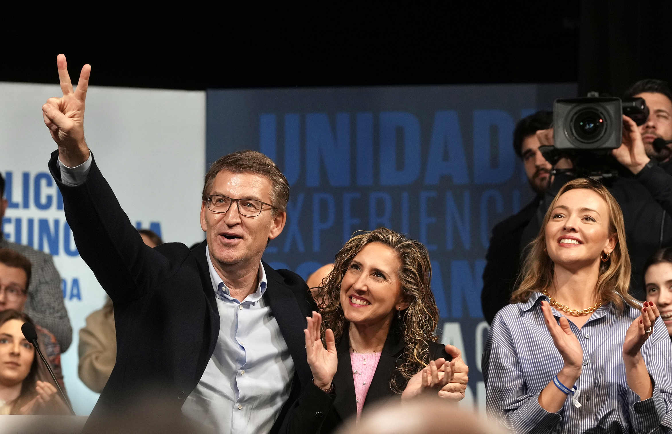 Alberto Núñez Feijóo en un mitin del PP en Ortigueira