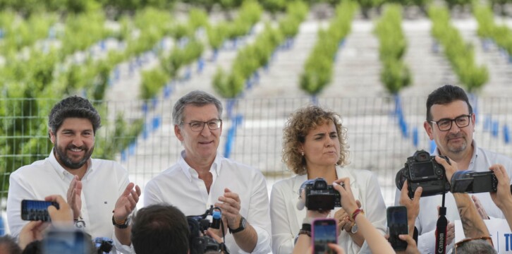 Alberto Núñez Feijóo participa en un acto sobre agricultura en Cieza, Murcia