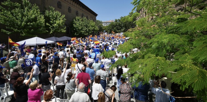 Feijóo en un acto del PP en Zaragoza