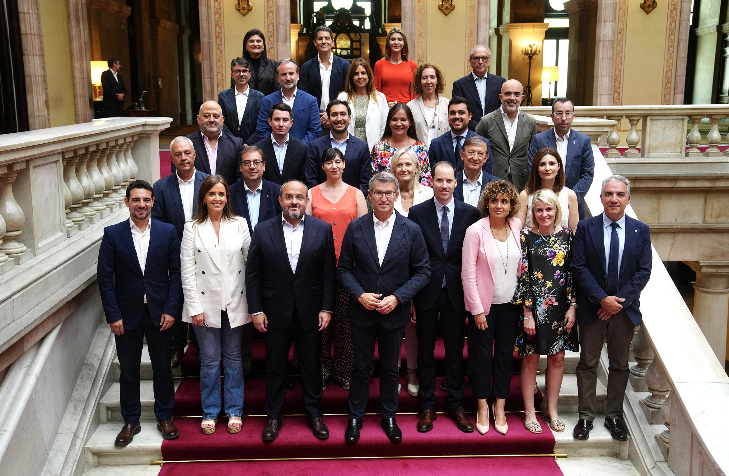 Alberto Núñez Feijóo, durante su visita al Parlament de Cataluña