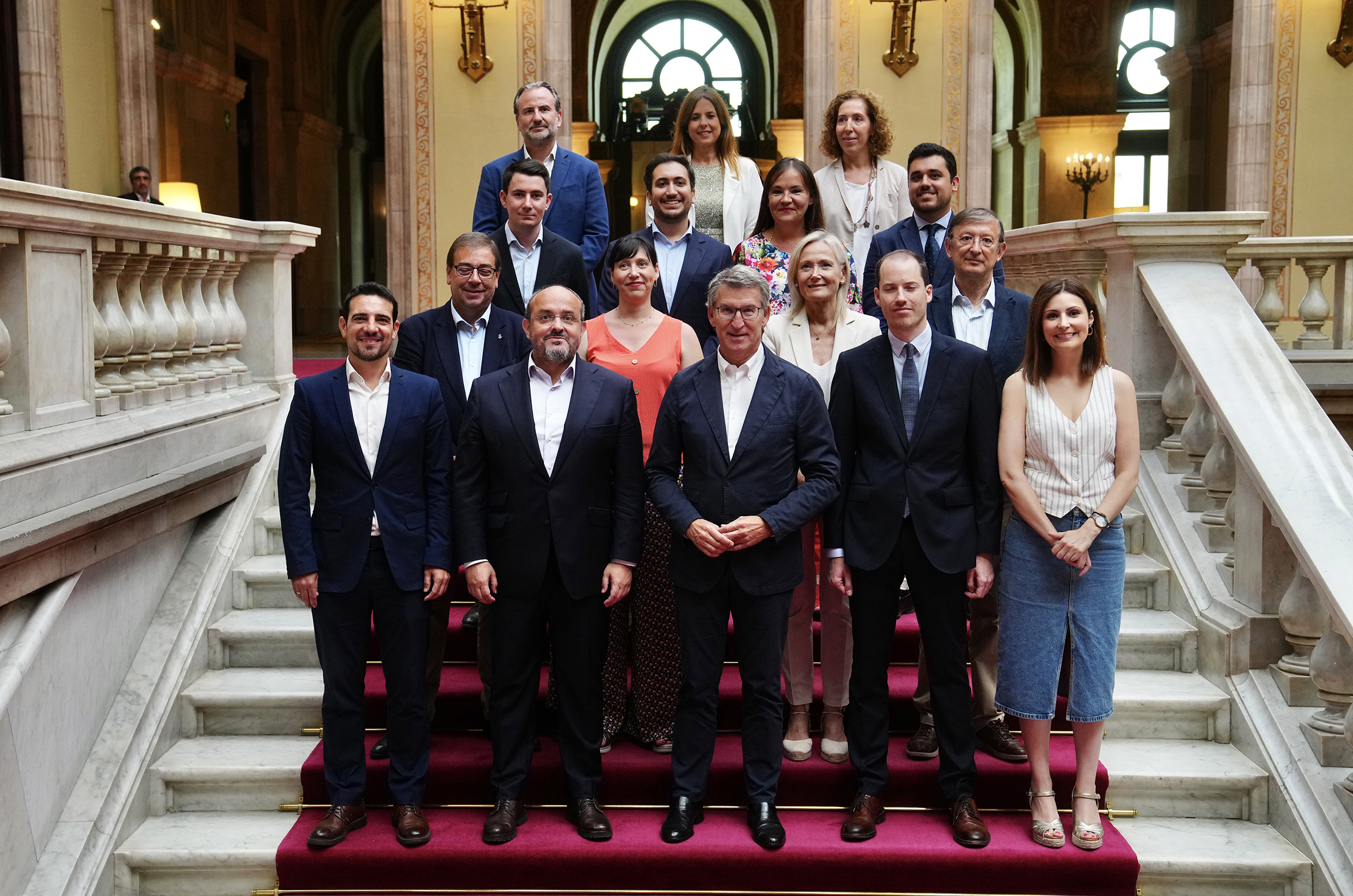 Alberto Núñez Feijóo, durante su visita al Parlament de Cataluña