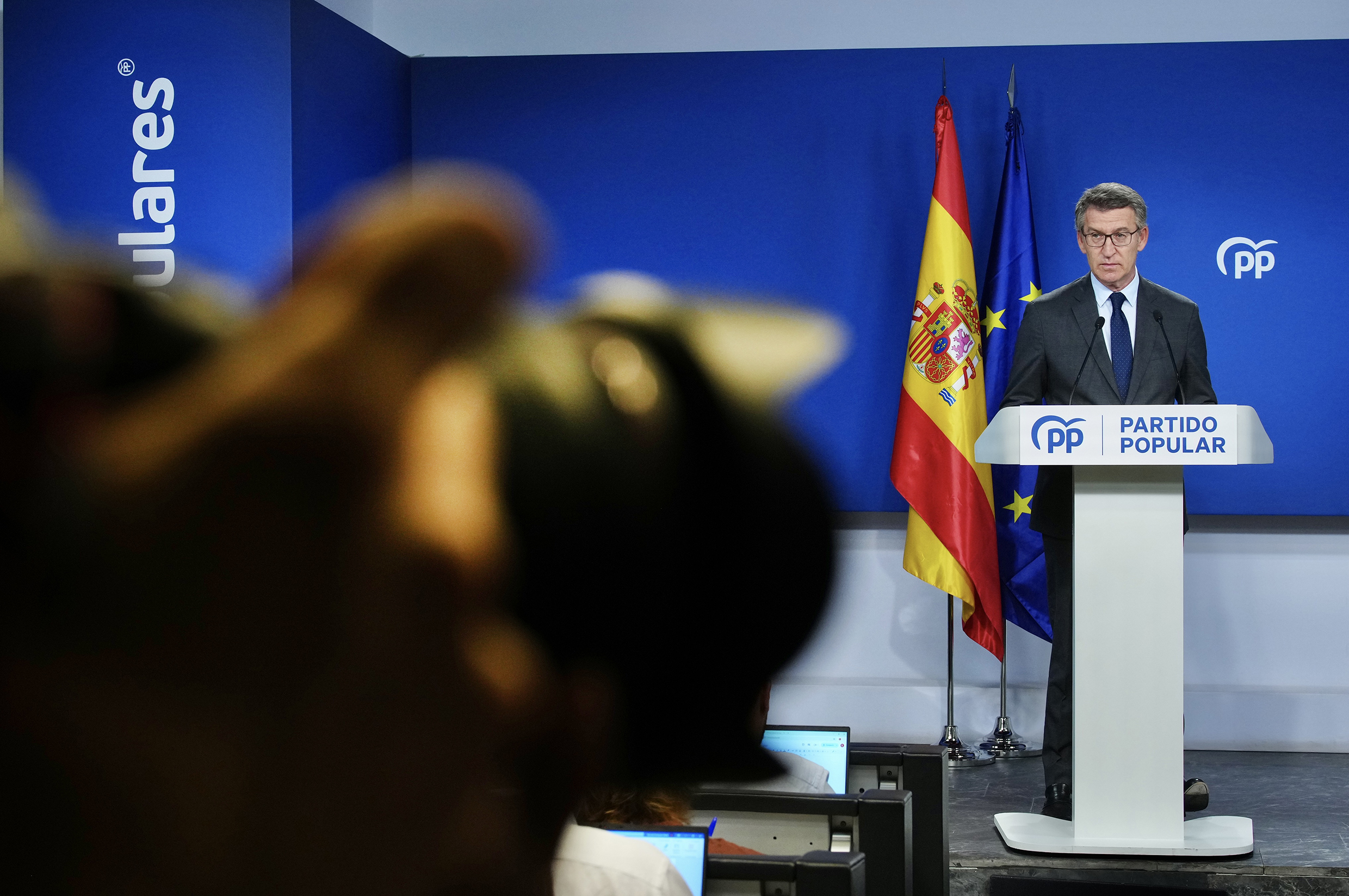 Alberto Núñez Feijóo, en su comparecencia ante los medios