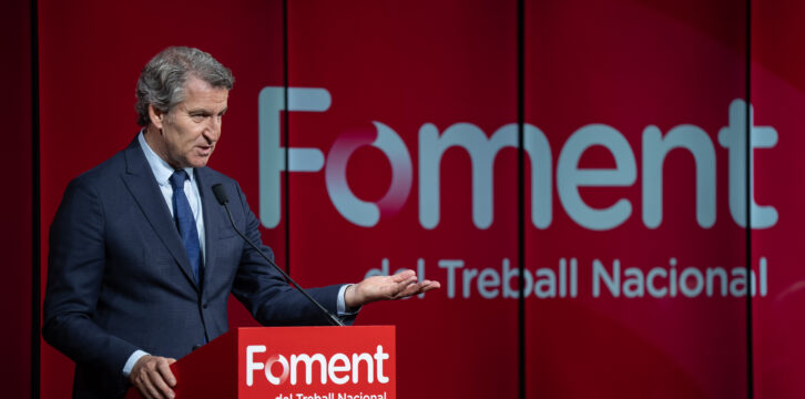 Feijóo interviene en un acto en el Foment del Treball