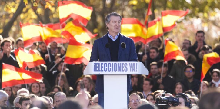 Alberto Núñez Feijóo interviene en la concentración 