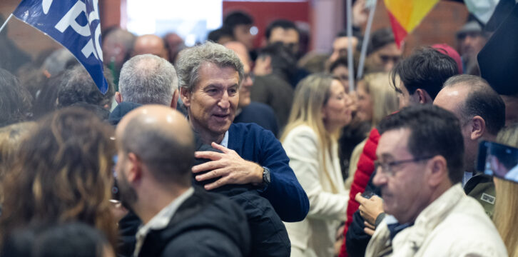 Feijóo y Guardiola en un mitin en Navalmoral de la Mata