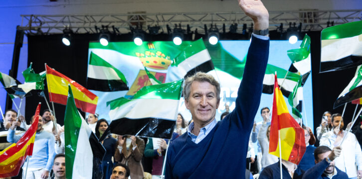 Feijóo y Guardiola en un mitin en Navalmoral de la Mata