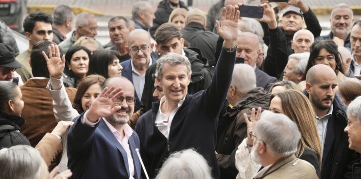 Feijóo en un mitin en Ponferrada (León)