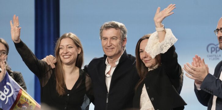 Feijóo en un mitin en Ponferrada (León)