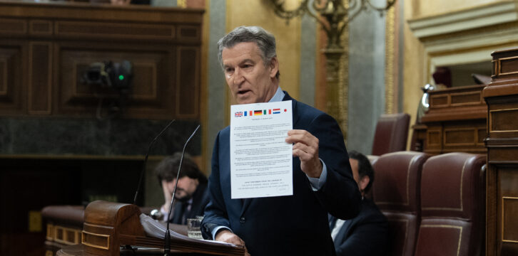 Feijóo, durante su comparecencia en el Congreso