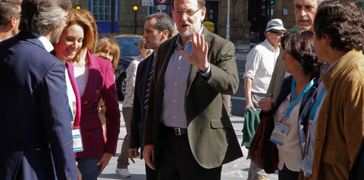 Mariano Rajoy a su llegada al 14 Congreso del PP del País Vasco