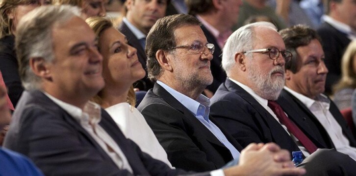Esteban González Pons, María Dolores de Cospedal, Mariano Rajoy, Miguel Arias Cañete y Carlos Floriano