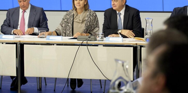 Cospedal junto a Javier Arenas y Jorge Fernández