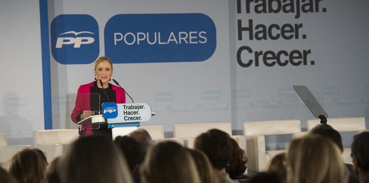 La candidata a la presidencia de la Comunidad de Madrid, Cristina Cifuentes