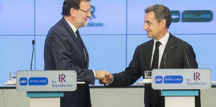 Mariano Rajoy con Nicolas Sarkozy