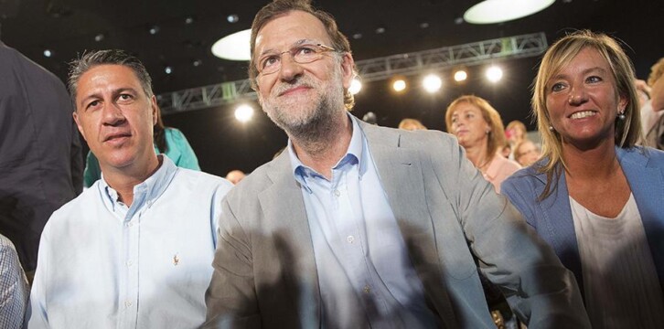 Mariano Rajoy con Xavi García Albiol y Marisa Xandri