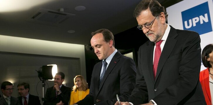 Firma del acuerdo PP-UPN