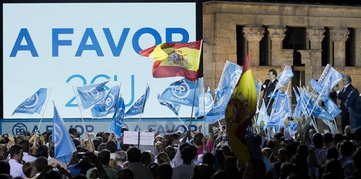 Mariano Rajoy en el acto de inicio de campaña