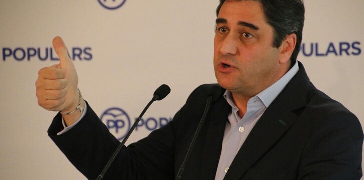 José Ignacio Echániz durante un acto con compromisarios del PP en Barcelona