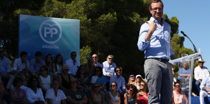 Javier Maroto durante la clausura del Día del Afiliado del PP de Aragón