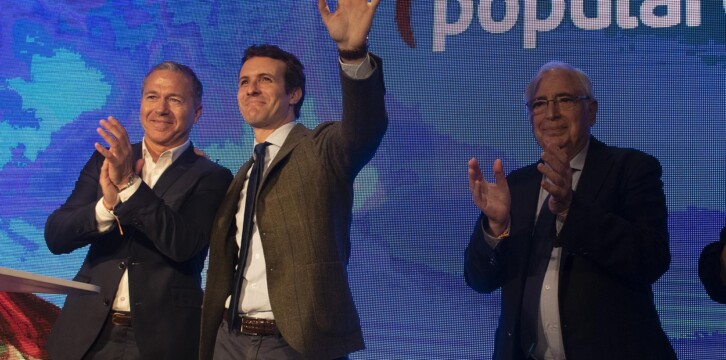 Pablo Casado en su visita a Melilla