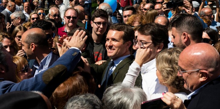 Pablo Casado en un Mitin del PP en Valladolid