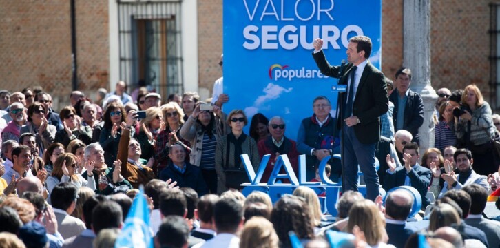 Pablo Casado en un Mitin del PP en Valladolid