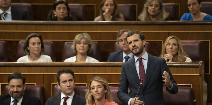 Pablo Casado, durante su intervención en la Sesión de Control