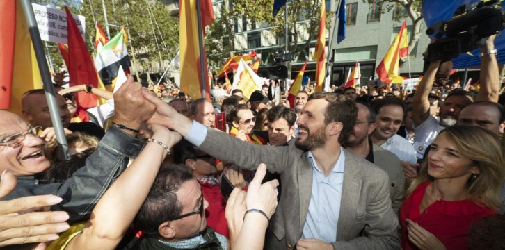Pablo Casado, en la manifestación de Sociedad Civil Catalana