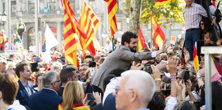 Pablo Casado, en la manifestación de Sociedad Civil Catalana