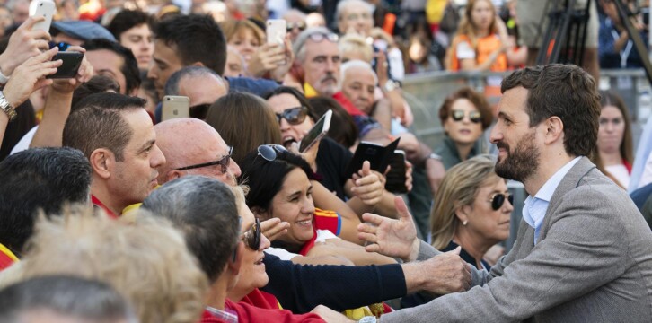 Pablo Casado, en la manifestación de Sociedad Civil Catalana