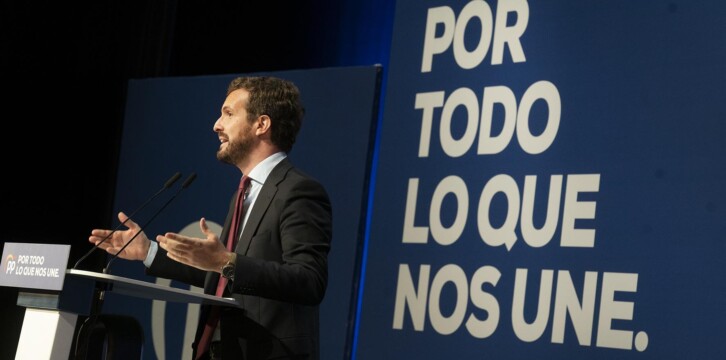 El presidente del Partido Popular, Pablo Casado