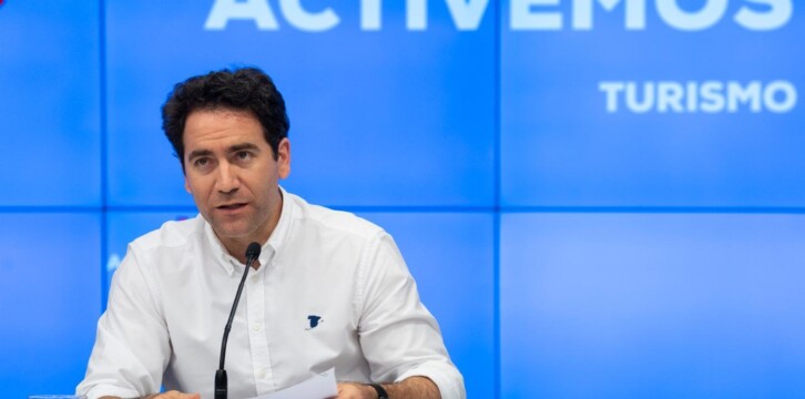 El secretario general del Partido Popular, Teodoro García Egea, en la inauguración de la tercera jornada del seminario del PP