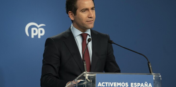 Garcia Egea en rueda de prensa tras el Comité de Dirección del PP