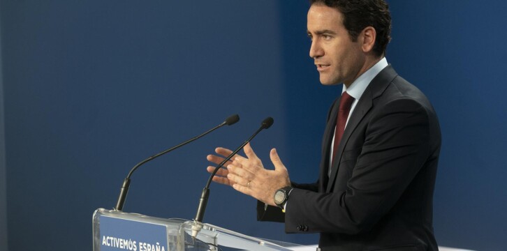 Garcia Egea en rueda de prensa tras el Comité de Dirección del PP