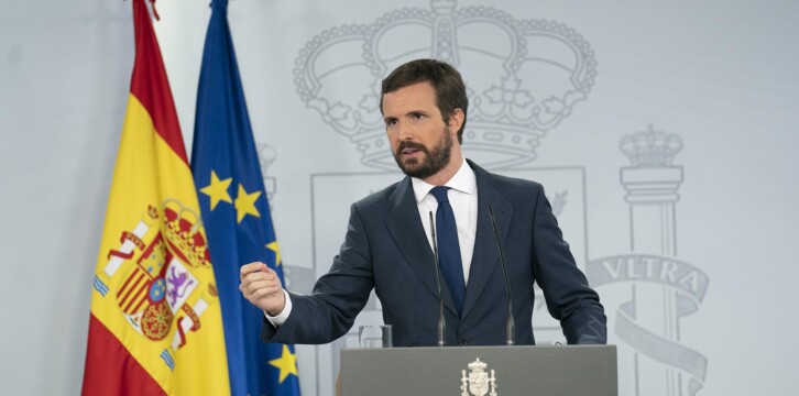 Fotos encuentro entre Pedro Sanchez y Pablo Casado en Moncloa