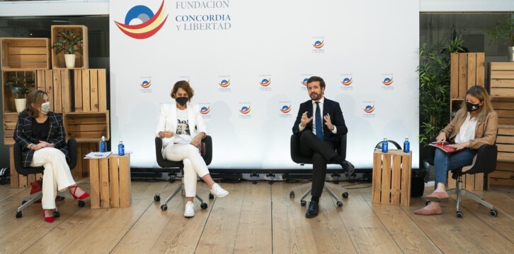 Pablo Casado en un acto de la Fundación Concordia y Libertad