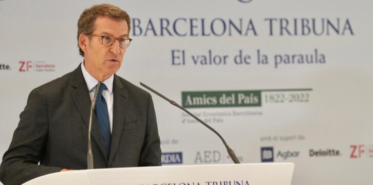 Alberto Núñez Feijóo, interviene en la conferencia y almuerzo-coloquio de Barcelona Tribuna