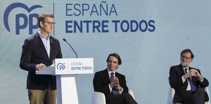 Alberto Núñez Feijóo, José María Aznar y Mariano Rajoy en la 26 Intermunicipal del PP