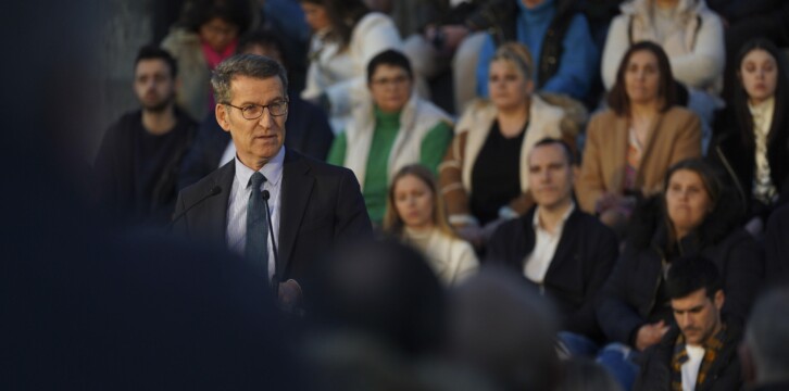 Alberto Núñez Feijóo clausura un acto en Mos