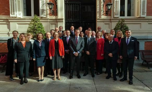 Feijóo mantiene un encuentro con los embajadores en España de los países miembros de la UE con Suecia como anfitrión