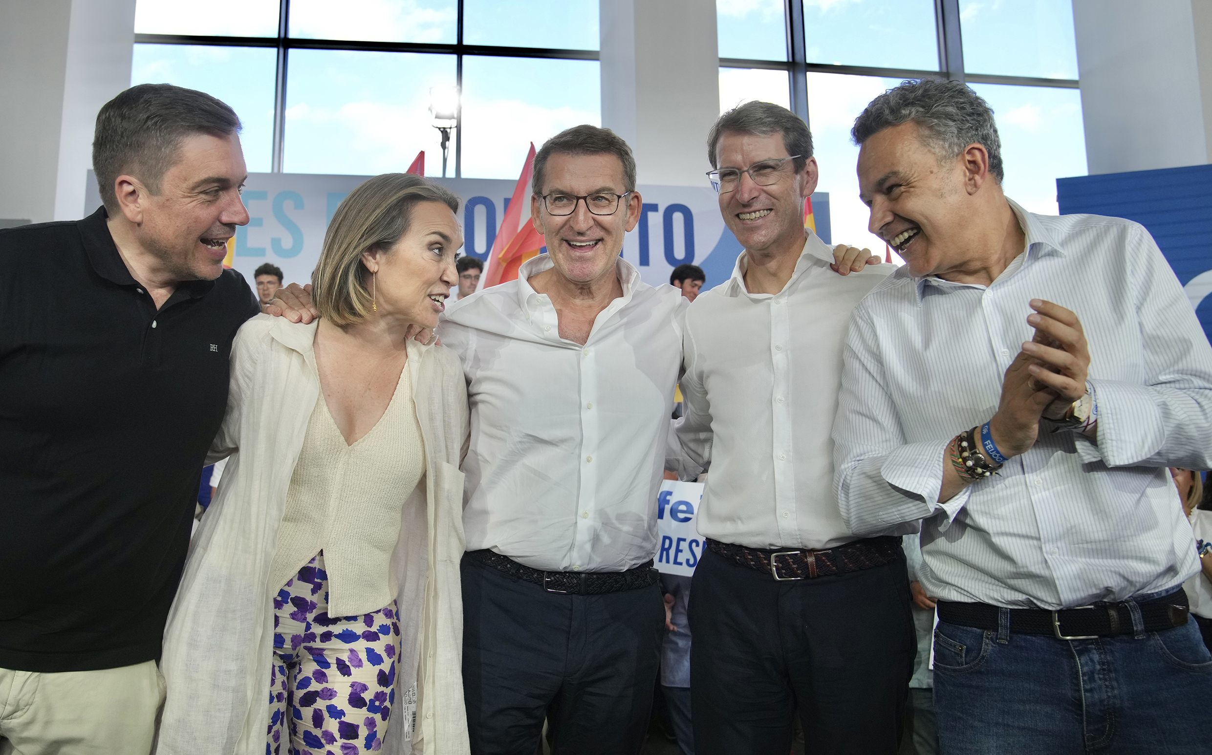 Feijóo en un mitin del PP en Logroño.