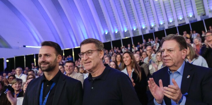 Alberto Núñez Feijóo, Álvaro Queipo y Alfredo Canteli en el XVIII Congreso del PP de Asturias
