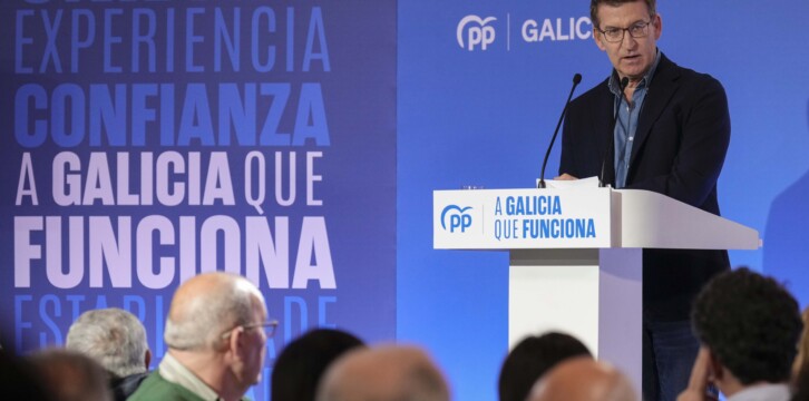 Alberto Núñez Feijóo en un acto en Sarria