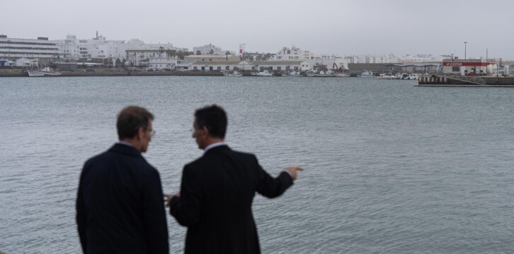 Nuñéz Feijóo en su visita a Barbate.
