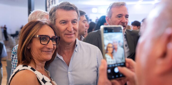 Feijóo interviene en un acto de campaña en Zaragoza