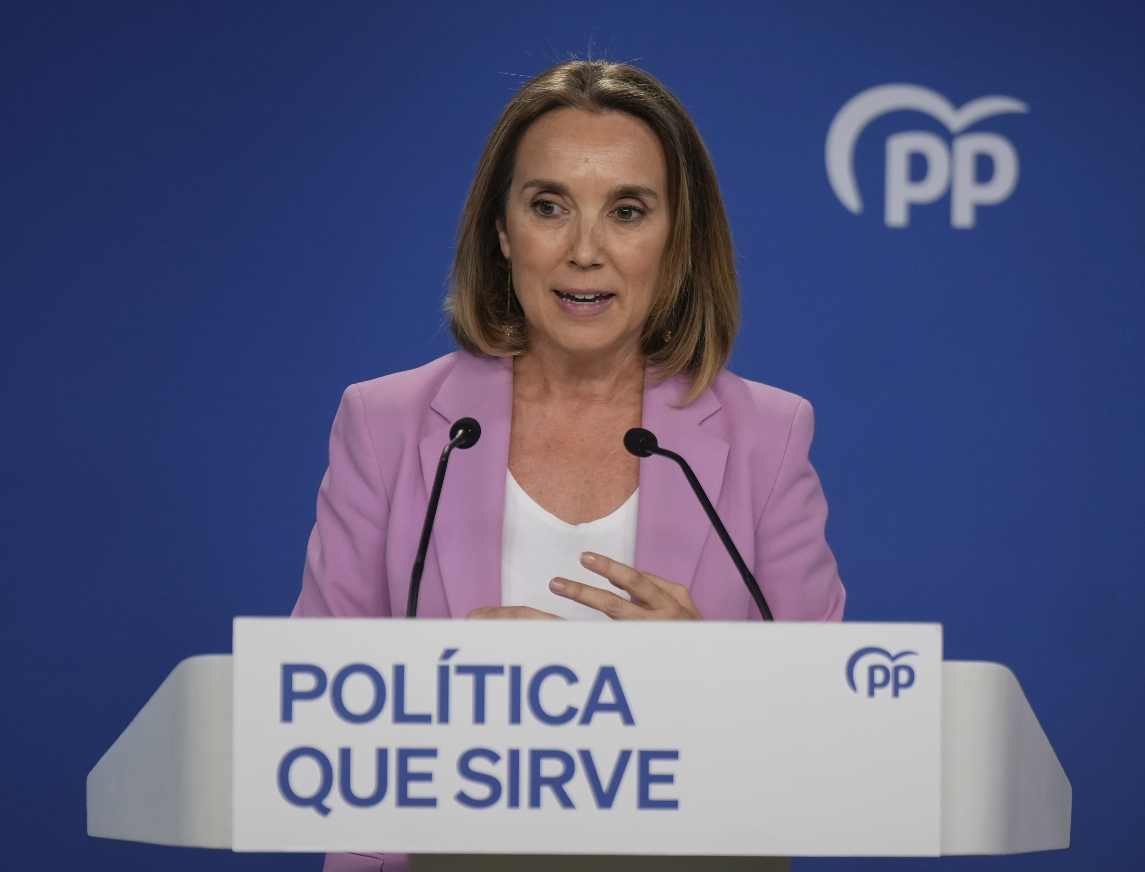 Cuca Gamarra en Madrid denuncia la falta de transparencia del Gobierno sobre buques marroquíes