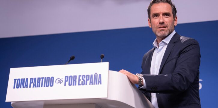 Borja Sémper en rueda de prensa tras el Comité de dirección del PP
