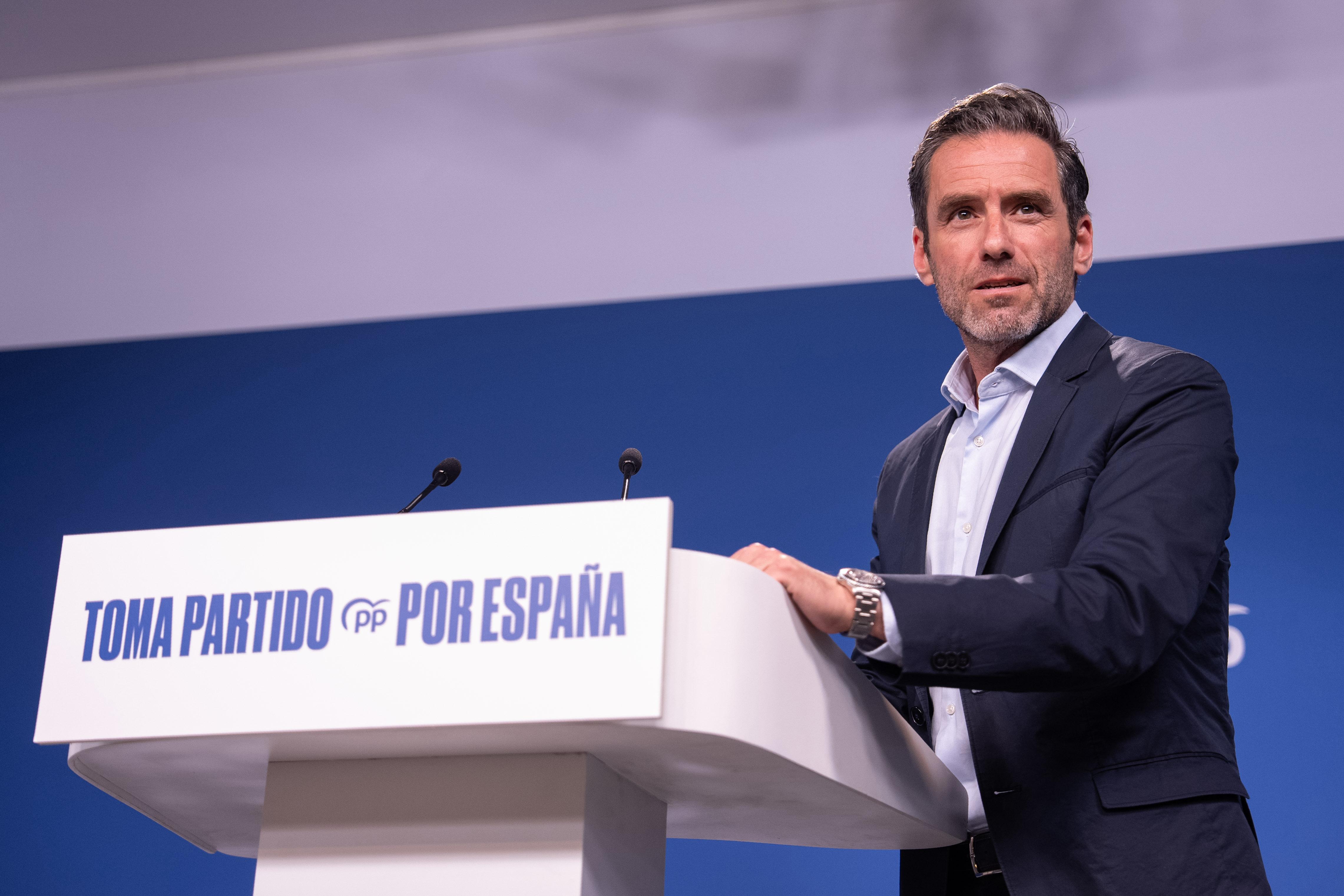 Borja Sémper en rueda de prensa tras el Comité de dirección del PP 14. ...