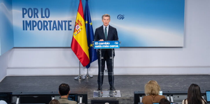 Alberto Núñez Feijóo en la declaración institucional