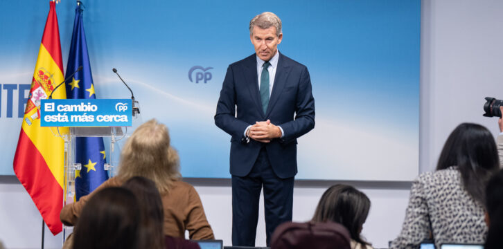 Alberto Núñez Feijóo en la declaración institucional